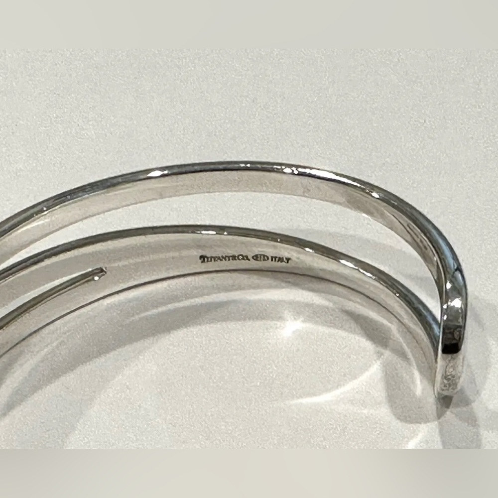 Tiffany & Co. Sterling Silver 925 Zig Zag Open Weave Small Cuff Bracelet - Picture 5 of 5